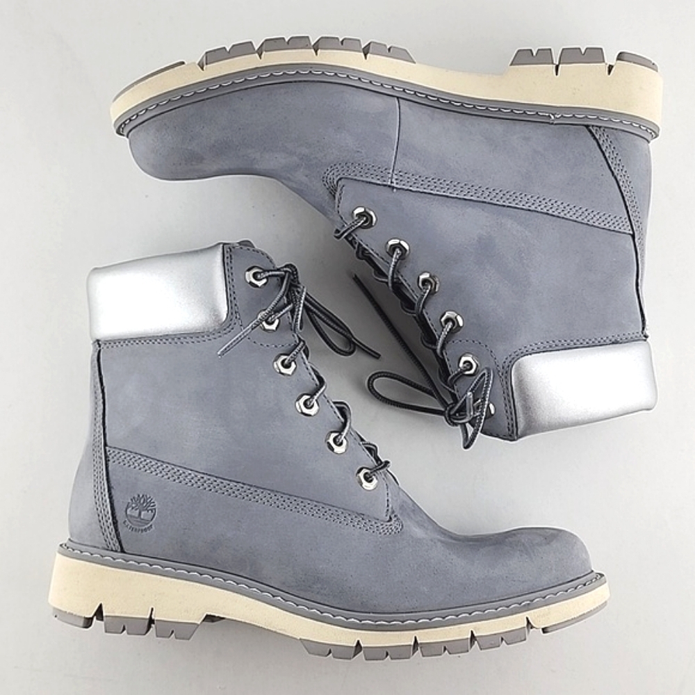Timberland Women's Lucia Way Waterproof Grey Nubuck Leather Ankle Boots Size 9W - Picture 3 of 15